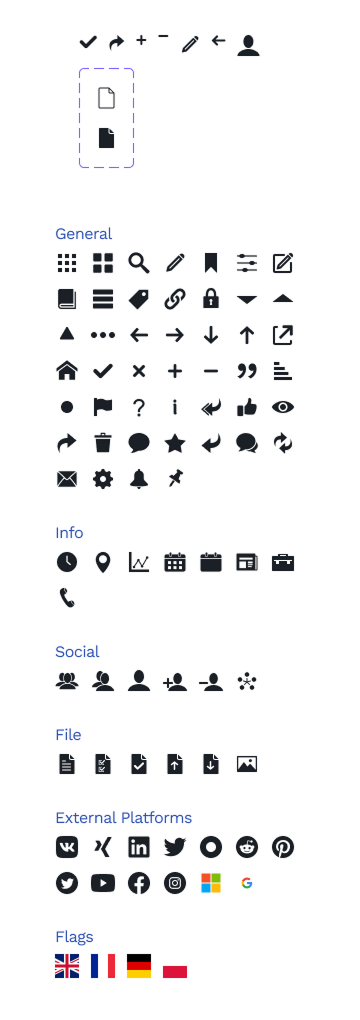 Standardised icon library with unified stroke weights, grid-snapped geometry, and consistent optical balance