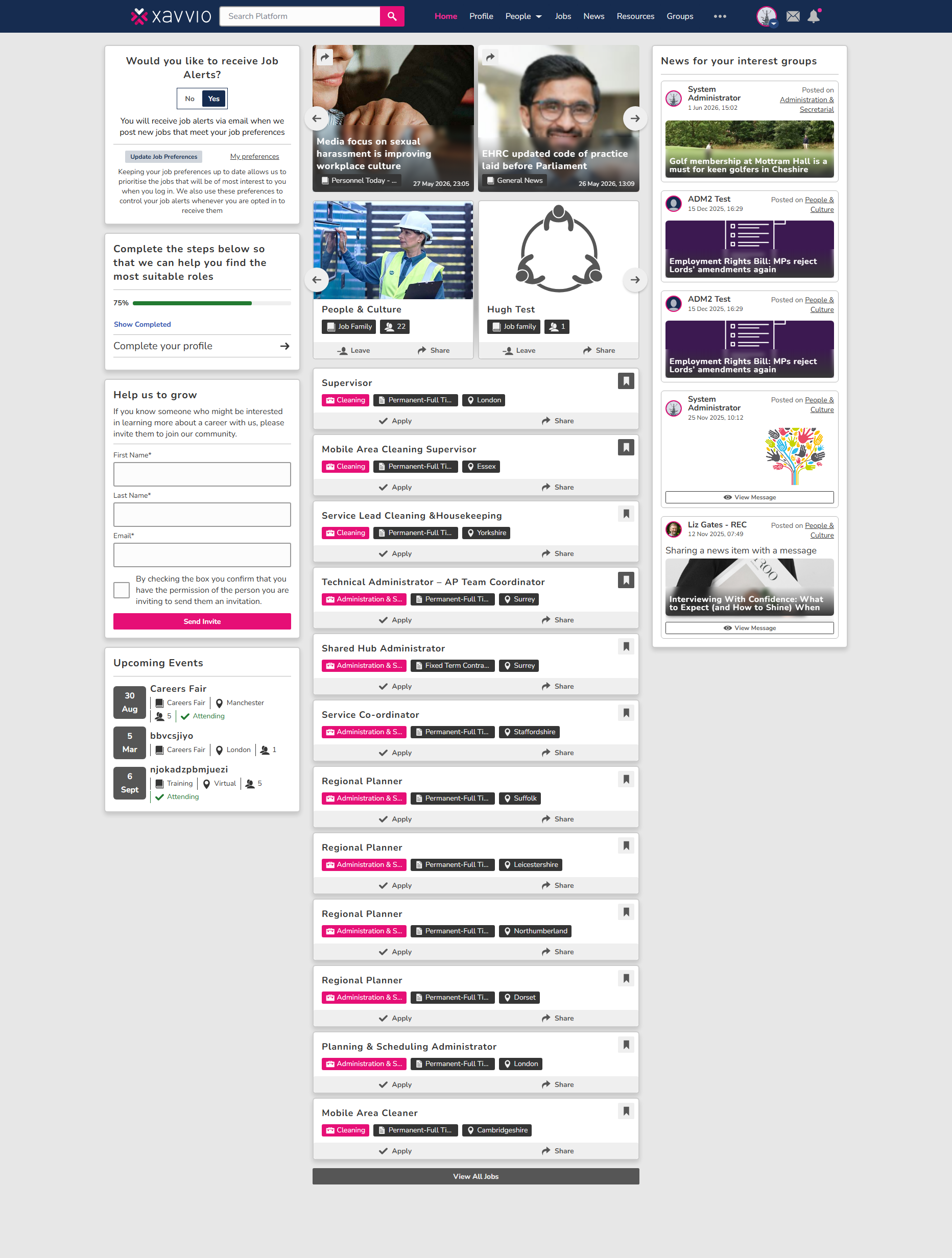Composable enterprise homepage assembled from modular primitives